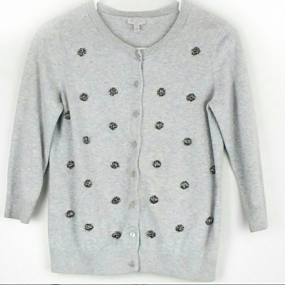Talbots Heather Gray Cardigan Size Small Petite
